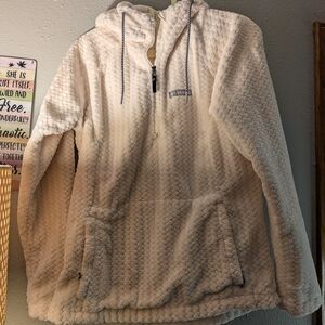 Columbia Cream Sherpa Half-Zip Hoodie